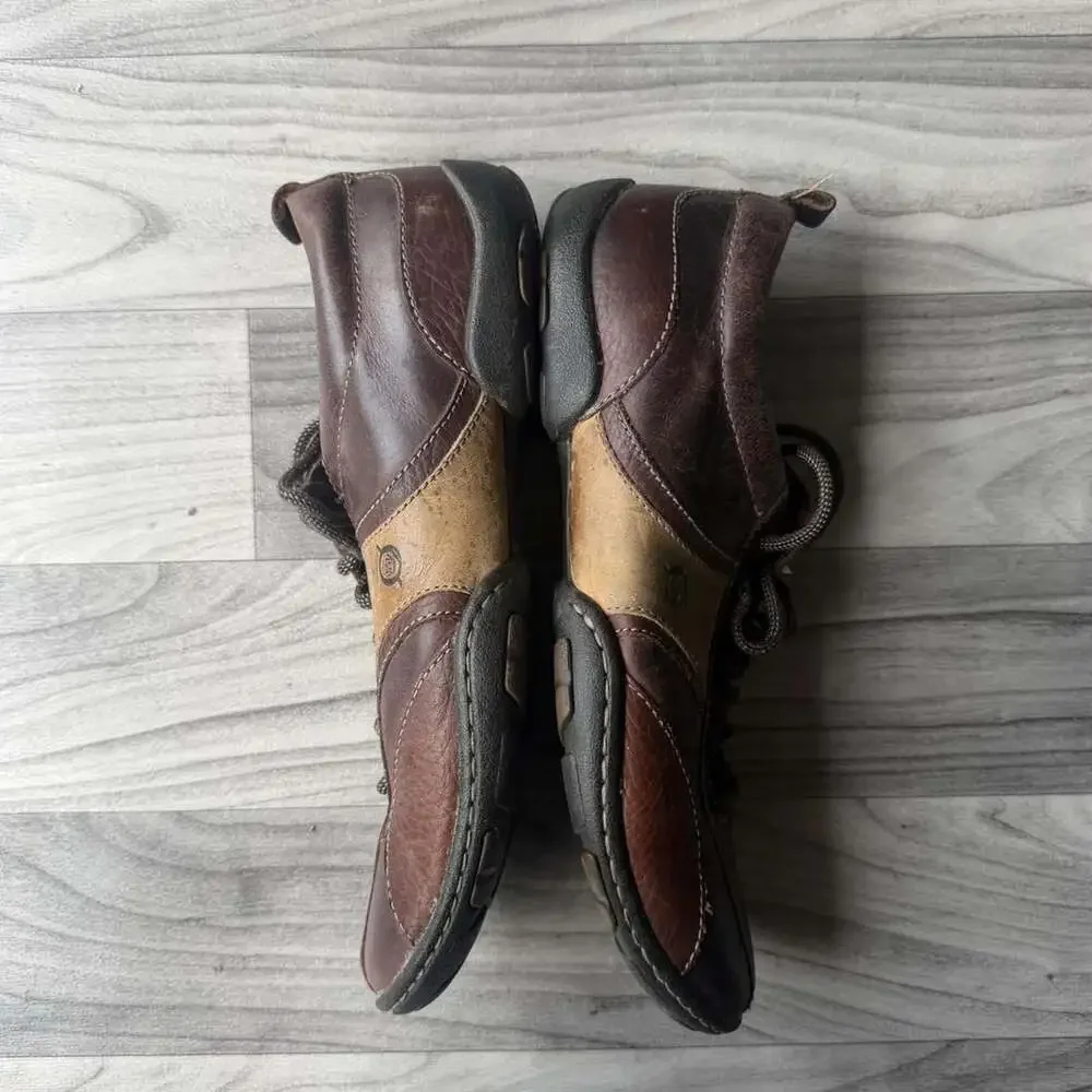 Born Vintage Y2K Brown Leather Lace-Up Shoes H00423